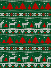 Knitted Christmas And New Year Pattern