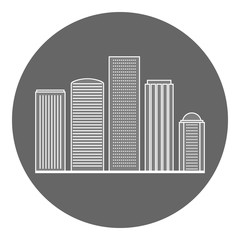 Sticker - Skyscraper icon. Multistory building symbol. Vector.