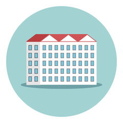 Sticker - Apartment house icon. Vector illustration.