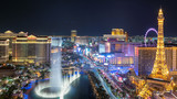 Fototapeta Las - Las Vegas strip aerial view as seen at night	