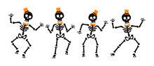 Set Of Skeletons For Halloween
