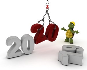 Poster - tortoise bringing in the new year