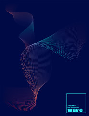 Wall Mural - abstract gradient wave shape on dark blue background minimal graphic design layout template for broc