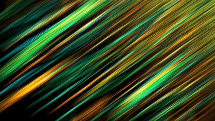 Poster - futuristic geometry background. neon vibrant line in green and orange color