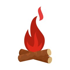 Wall Mural - Stone age camp fire icon. Flat illustration of stone age camp fire vector icon for web design