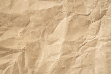 Wall Mural - Recycle brown paper crumpled texture, Old paper surface for background.