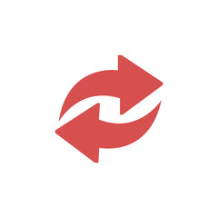 Wall Mural - red back and forward arrow icon vector illustration on white background