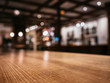 © VTT Studio - Table top wooden counter Bar restaurant Blur background