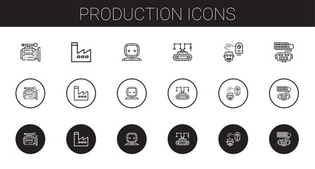 Canvas Print - production icons set