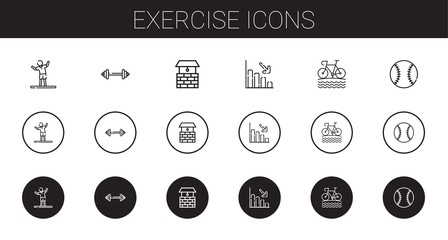 Sticker - exercise icons set