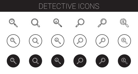 Poster - detective icons set