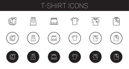 Sticker - t-shirt icons set