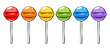 Colorful lollipops candies set in cartoon style.