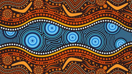 illustration based on aboriginal style of background.