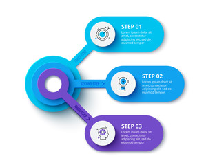 Creative concept for infographic. Business data visualization. Abstract elements diagram with 3 steps, options, parts or processes. Vector business template for presentation.