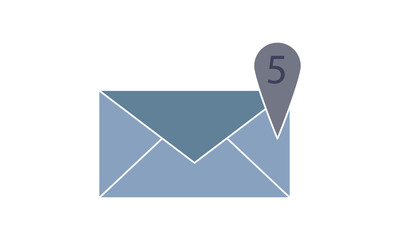 Wall Mural - five new messages icon for email notifications