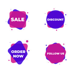 Wall Mural - Collection of Label Sale Template Design for Advertising text, banner, element , social media post and graphic resource. Easy to use  and editable text. Vector Illustration EPS 10