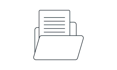 Document in folder icon for file organization