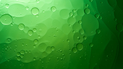 Wall Mural - Abstract Green water bubbles background