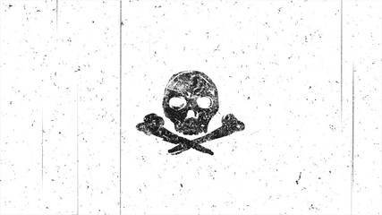 Wall Mural - skull shape with noise. hand-drawn style animation seamless loop