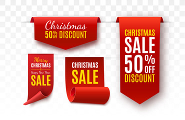 Wall Mural - christmas sale tags. vector banner