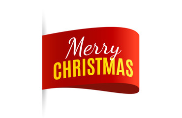 Wall Mural - merry christmas tag isolated. vector
