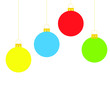 © Tri - colorful christmas ball ornaments for decoration, hangin on white background