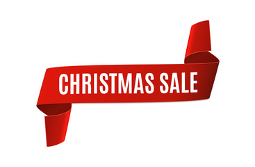 Wall Mural - christmas sale tags banner. red scroll isolated. merry christmas label. vector price tags illustrati