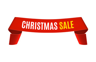 Wall Mural - christmas sale banner. vector ribbon