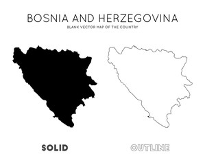 Bosnia map. Blank vector map of the Country. Borders of Bosnia for your infographic. Vector illustration.