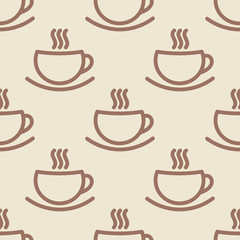 Wall Mural - coffee cups seamless wallpaper pattern.