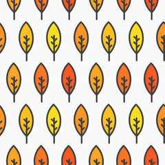 Wall Mural - autumn leaves wallpaper seamless pattern.