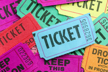 Multiple Color Paper Show Tickets In Pile