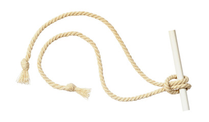 Beige cotton rope with knot