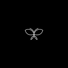 Canvas Print - Vector butterfly abstract logo design