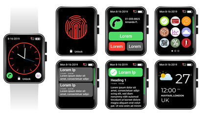 Smart watch user interface vector