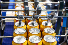 Beer Can Conveyor At Factory