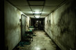 View of dark room abandoned in the Psychiatric Hospital