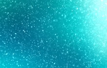 Snowfall Bright Blue Turquoise Background. Simple Blurry Pattern. Soft Abstract Texture. Winter Natural Decoration. 