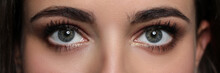 Letterbox View Of Detailed Pretty Amazing Female Eyes