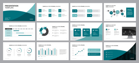 Wall Mural - business presentation design template and page layout design for brochure, annual report with info g