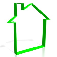 Sticker - 3D green house shape - great for topics like house sale/ rent etc