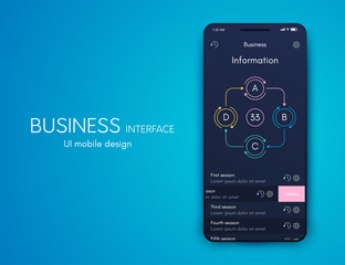 Vector graphics infographics with four options. Template for creating mobile applications, workflow layout, diagram, banner, web design, business reports with 4 steps