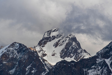 Wall Mural - Mountain landscape with snow peaks