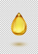 Drop Of Oil Or Honey On Transparent Background