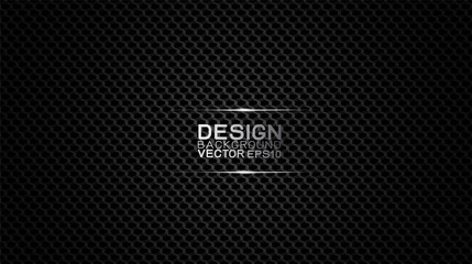 Poster - vector design trendy and technology concept background. dark carbon fiber texture and copy space on 