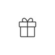 Gift line icon in simple design on a white background