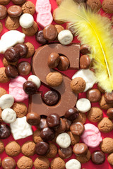 Wall Mural - Background with traditional Dutch sweets for holiday Sinterklaas.