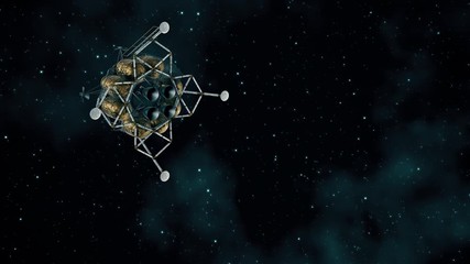 Wall Mural - lunar lander flying to the moon. 4k. 3d animation. 3840x2160.