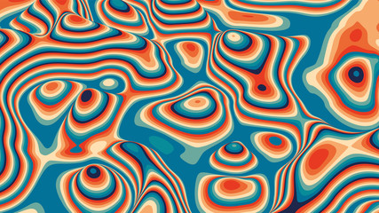 Colorful striped art vector background. Minimalistic pop landscape concept. Abstract retro background . Twisted gradient surface. Trendy vintage colors